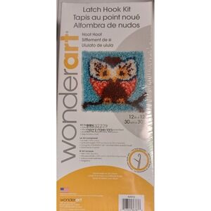 Wonderart Owl 426112 Latch Hook Kit Yarn Rug Craft 12 inch X 12 inch
